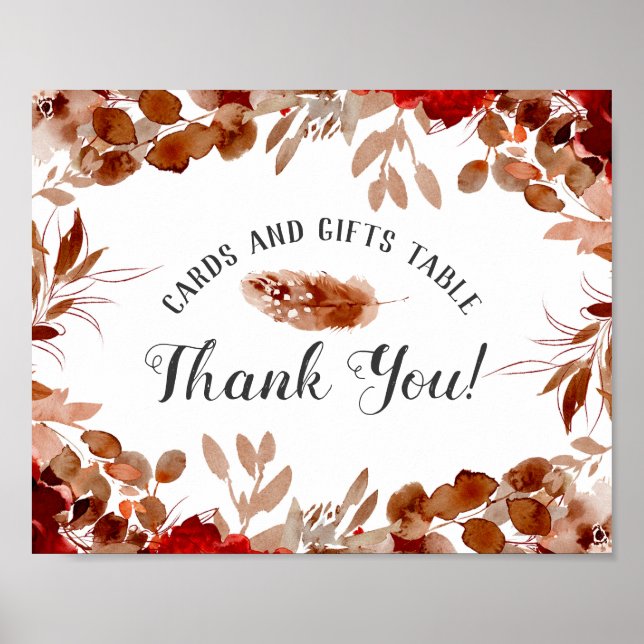 Rustic Beauty Blommiga Kort Och Present Tablett sk Poster (Framsidan)