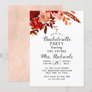 Rustic Beauty Blommigt Bachelorette-partiets inbju Inbjudningar