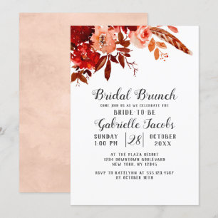 Rustic Beauty Blommigt Boho Chic Möhippa Brunch Inbjudningar