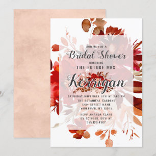 Rustic Beauty Blommigt Fall Wedding Möhippa Inbjudningar