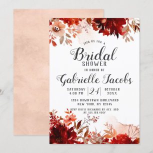 Rustic Beauty Blommigt Fall Wedding Möhippa Inbjudningar