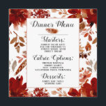 Rustic Beauty Blommigt Framed Watercolor Boho Chic Meny<br><div class="desc">Rustic Beauty Blommigt Framed Watercolor Bohemian Autumn eller Fall Design med Boho Hand Painting Flowers, fjädrar och massor av färgstark orange, rost, rött, Burgundy, Marsala och persikofärgade löv och löv. Med Hand plockade Line inslag, Swirly Hand Lettered Typsnitt och Geometric Rectangle Ram Wedding Reception Dinner Menu! ~ Kolla min butik...</div>