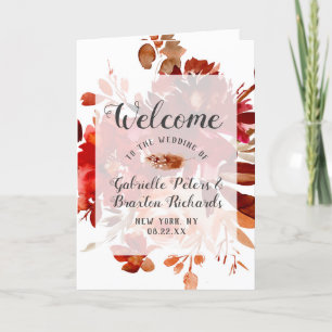Rustic Beauty Boho Blommigt Fall Wedding Ceremony Program