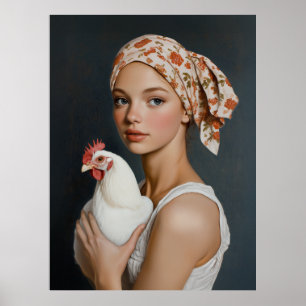 Rustic Beauty med Chicken Poster