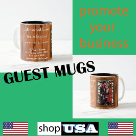 Rustic Bed and Breakfast 🌿 Anpassningsbar Lodge L Två-Tonad Mugg