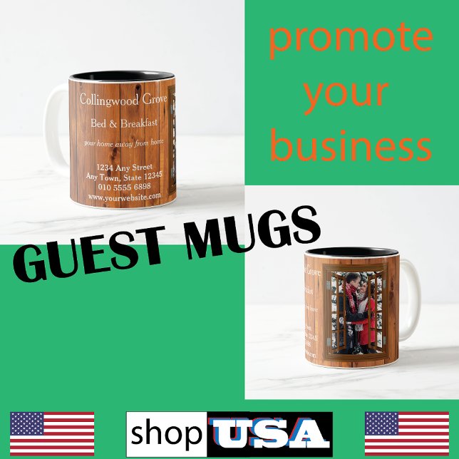 Rustic Bed and Breakfast 🌿 Anpassningsbar Lodge L Två-Tonad Mugg (Skapare uppladdad)