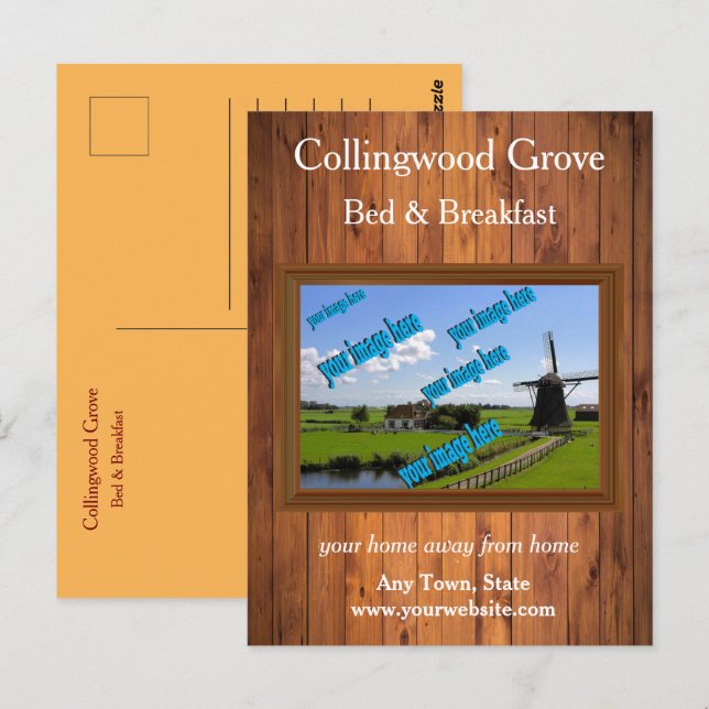 Rustic Bed and Breakfast 🌿 Promotional Vykort (Fram/baksida)