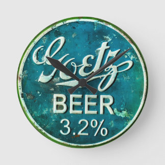 Rustic Beer Flaska Cap Rund Klocka