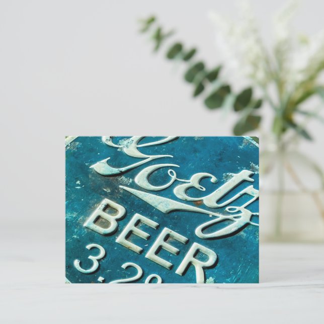 Rustic Beer Flaska Cap Vykort (Stående Fram)