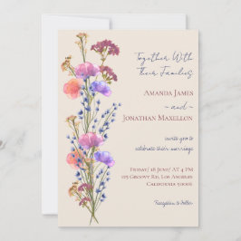 Rustic Beige Acrylic Blommigt Bouquet Bröllop Inbjudningar