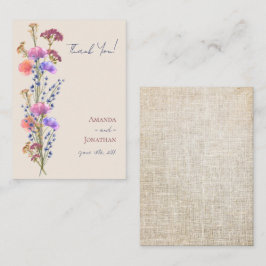 Rustic Beige Acrylic Blommigt Bröllop Tack Anteckningskort