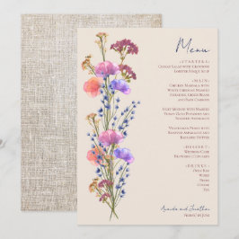 Rustic Beige Acrylic Blommigt Meny