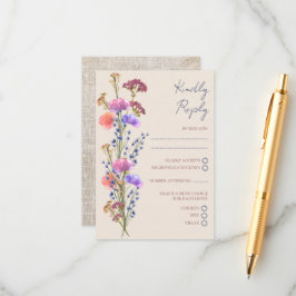 Rustic Beige Acrylic Blommigt OSA Bröllop Tilläggskort