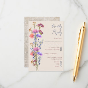 Rustic Beige Acrylic Blommigt OSA Bröllop Tilläggskort