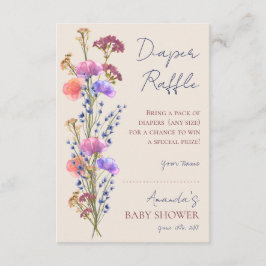 Rustic Beige Blommigt för akryl Raffle Tilläggskort