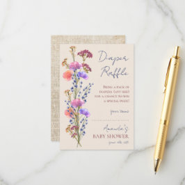 Rustic Beige Blommigt för akryl Raffle Tilläggskort