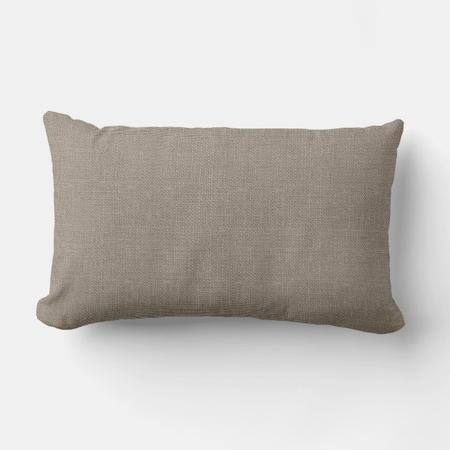 Rustic Beige Faux Burlap accent Pillow Lumbarkudde (Framsida)