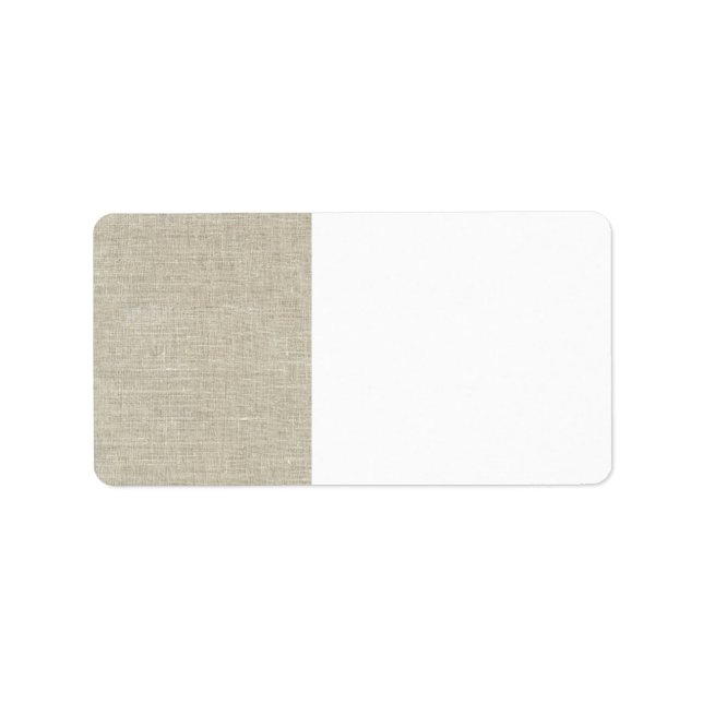 Rustic Beige Linen Prated Adressetikett (Framsidan)