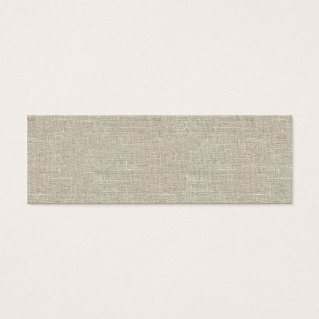 Rustic Beige Linen Prated Litet Visitkort (Framsidan)