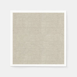 Rustic Beige Linen Prated Pappersservett