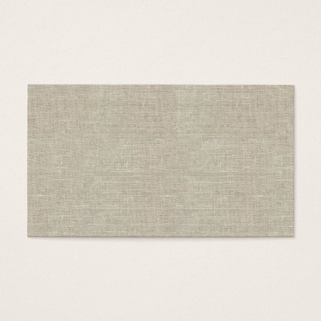 Rustic Beige Linen Prated Visitkort (Framsidan)