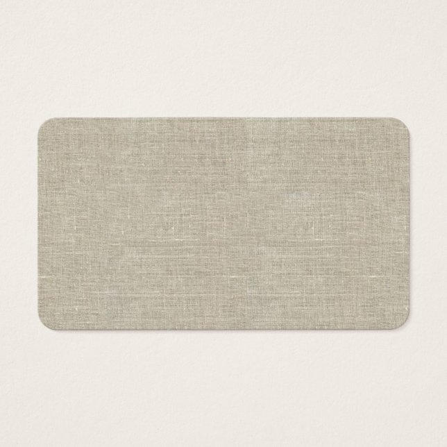 Rustic Beige Linen Prated Visitkort (Framsidan)