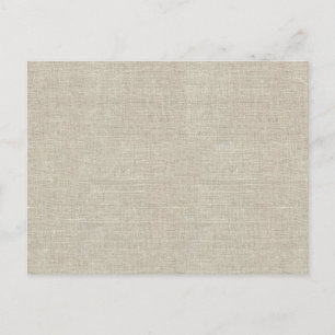 Rustic Beige Linen Prated Vykort