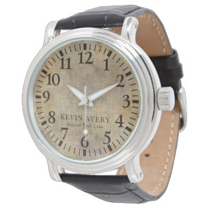 Rustic Beige Linen Struktur Armbandsur