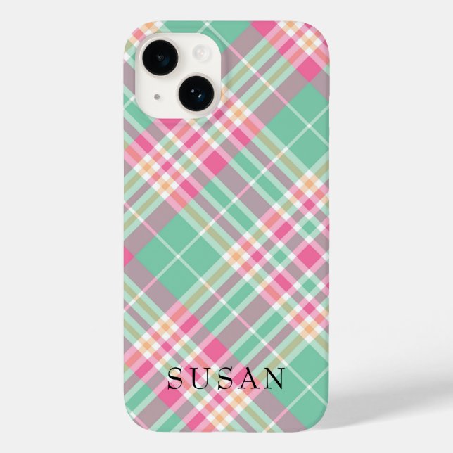 Rustic Beige Red Buffalo Check Monogram (Baksida)