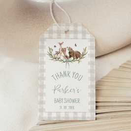 Rustic Beige Woodland Baby Shower  Presentetikett