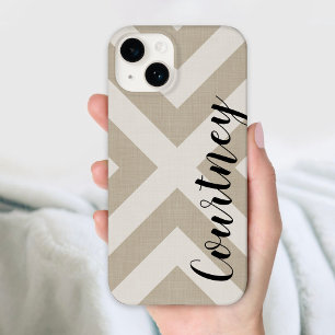 Rustic Beige X Chevron Monogram