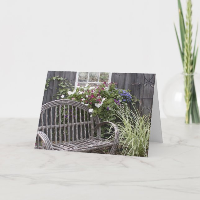 Rustic Bench Notecard Kort (Framsida)