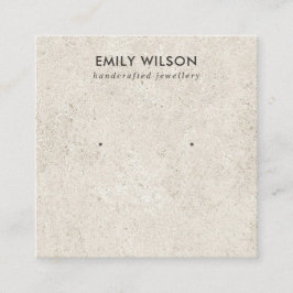 RUSTIC BENVIT STUCCO STUD EARRING VISNING CARD FYRKANTIGT VISITKORT