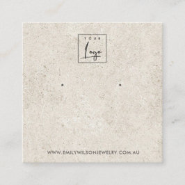 RUSTIC BENVIT STUCCO STUD EARRING VISNING CARD FYRKANTIGT VISITKORT