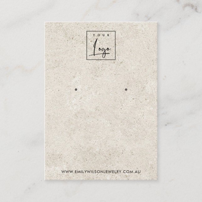 RUSTIC BENVIT STUCCO STUD EARRING VISNING CARD VISITKORT (Framsida)