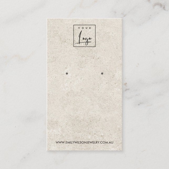 RUSTIC BENVIT STUCCO STUD EARRING VISNING CARD VISITKORT (Framsida)