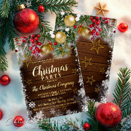 Rustic Berries Guld Baubles Stars jul Party