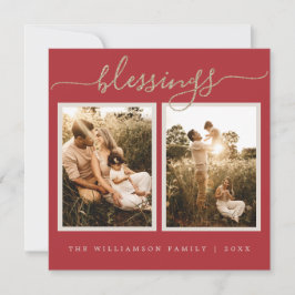 Rustic Berries Sprig julfotoport, Helgdag Julkort