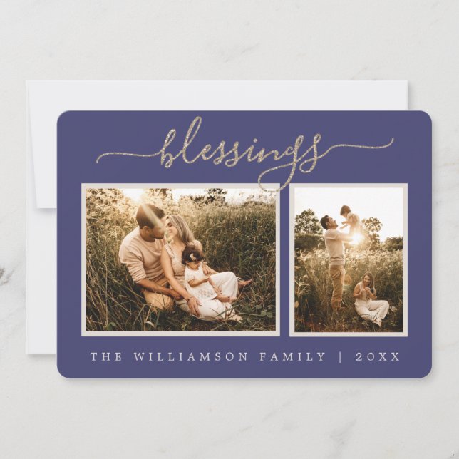 Rustic Berries Sprig julfotoport, Helgdag Julkort (Framsida)