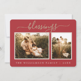 Rustic Berries Sprig julfotoport, Helgdag Julkort