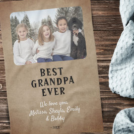 Rustic Best Grandpa, barnbarn Foto Kökshandduk