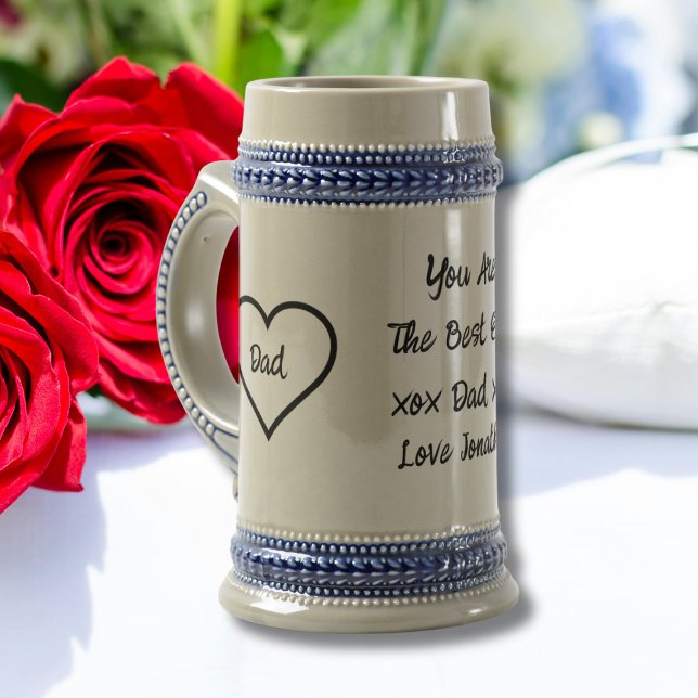 Rustic Best Pappa någonsin Script Namn Classic-Coo Sejdel (Rustic Best Dad Ever Script Name Classic Cool Beer Stein.)