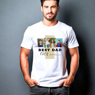 Rustic Best Pappa Typography Far's Day 3 Photo T Shirt