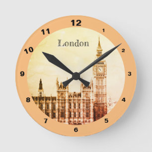 Rustic Big Ben Clock & London - Westminster Rund Klocka