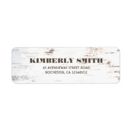 Rustic Birch Bark Struktur Fall Wedding Returadress Etikett