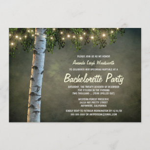 Rustic Birch Träd Bachelorette-partiets inbjudning Inbjudningar