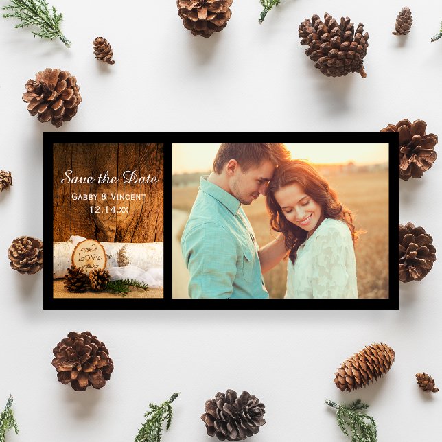 Rustic Birch Träd Barn Wood Bröllop spara datum Spara Datumet (Skapare uppladdad)