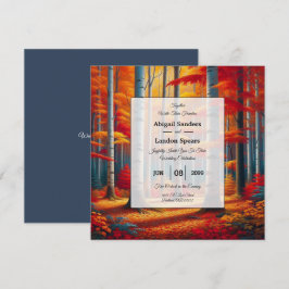 Rustic Birch Träd Fall Wedding Inbjudningar