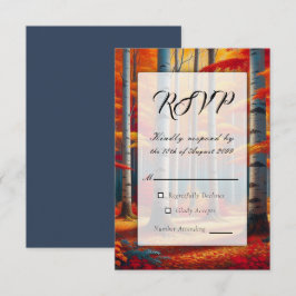 Rustic Birch Träd Fall Wedding OSA Kort