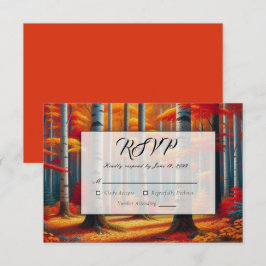 Rustic Birch Träd Fall Wedding OSA Kort